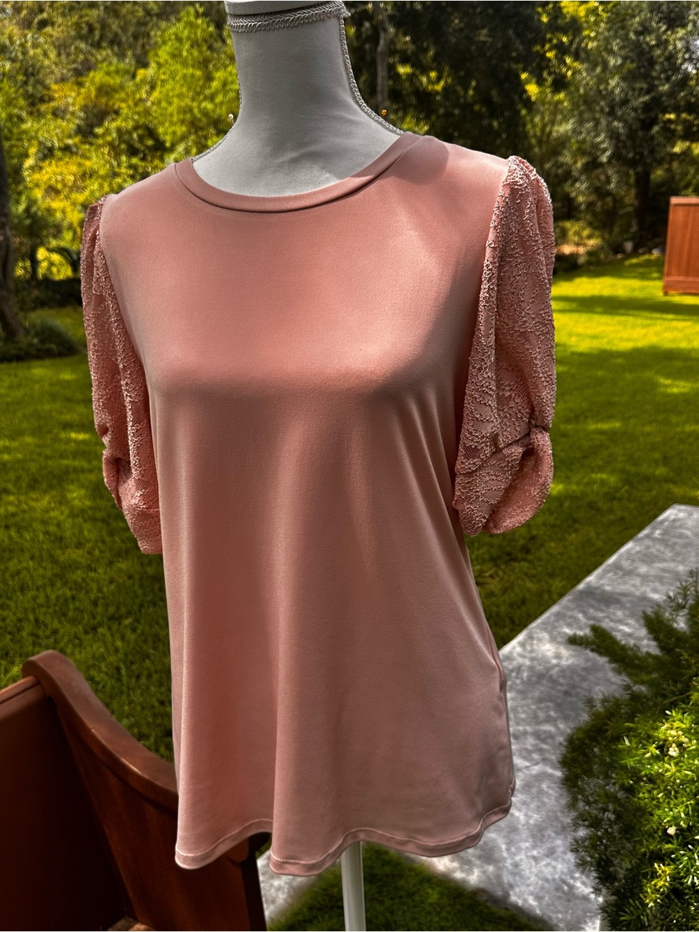 Blush Pink Women's Puff Sleeve Top - Elegant Everyday Tee